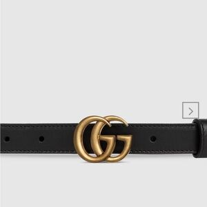 Gucci Black Belt with Gold GG Emblem